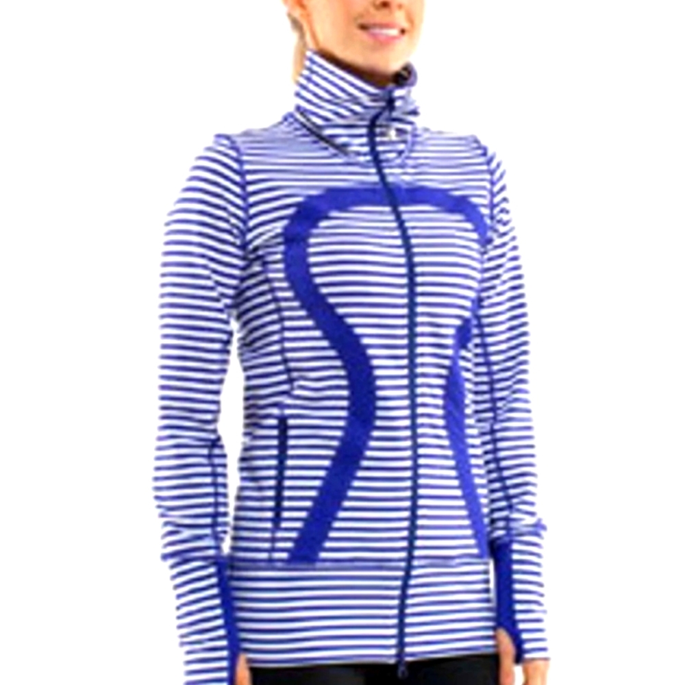 Lululemon In stride Jacket blue white stripe 8